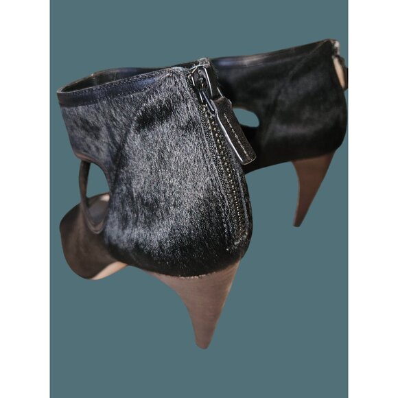 Elie Tahari Isadora Genuine Calf Hair Peep-Toe Cutout High Heel Booties 10.5 M - Picture 10 of 13